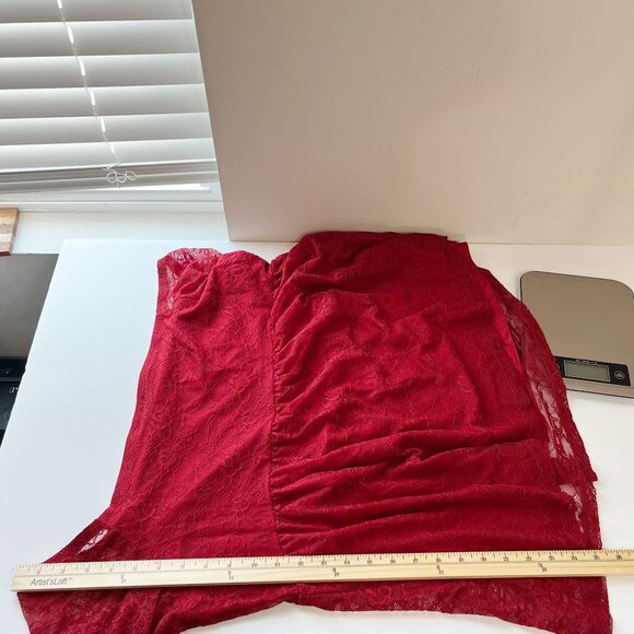 Torrid Red Lace Off the Shoulder Peplum Top Bell Sleeve - Size 2X - Picture 8 of 8